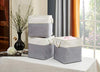 DECOMOMO Cube Storage Organizer Bins | Box Storage Cube Basket with Handles Fabric Cloth Bins for Organizing Shelf Nursery Home Closet (White & Grey, 13 x 13 x 13 inch - 3 Pack)