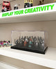 JDS Toy Store Acrylic Display Case for Brick Figures| 15 x 4.35 x 3.05 | Figure Display Case in Black