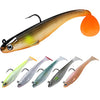 TRUSCEND Fishing Lures for Bass Trout Jighead Lures Paddle Tail Swimbaits Soft Fishing Baits Freshwater Saltwater Jigging Bass Gear Fishing Gifts for Men