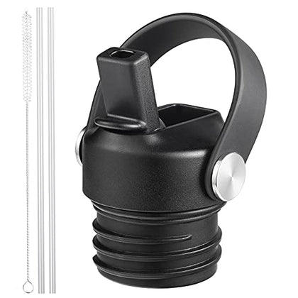 Tzuoieo Straw Lid for Hydro Flask Standard Mouth, Lids with Straws and Flexible Handle fit 21 25 oz, Sports Flex Straw Cap Flip Top Replacement Lid