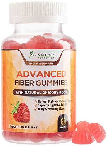Fiber Gummies, Daily Prebiotic Fiber Gummy 4g for Digestive Health Support - Supports Regularity & Digestion Health for Adults, Plant Based Fiber Supplement, Non-GMO, Berry Flavor - 60 Gummies