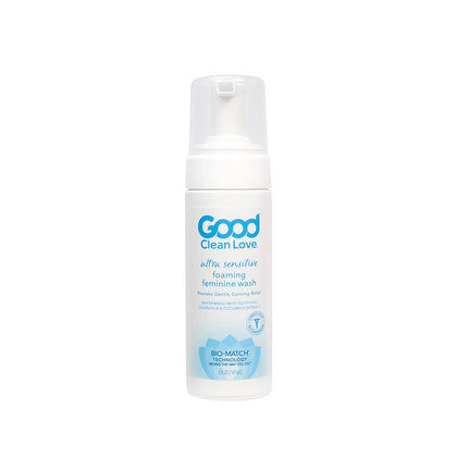 Good Clean Love Ultra Sensitive Foaming Feminine Wash, pH-Balanced Vaginal Soap for Women with Natural Ingredients, Water-based, Gentle Cleansing & Soothing Feminine Hygiene Intimate Cleanser, 5 Oz