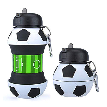 Sports Water Bottle for Kids Boys Girls School Bike Travel Gift 19 oz Collapsible Squeezable Soccer Tennis Baseball Leakproof Cup