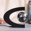 Floating Globe with Colored LED Lights C Shape Anti Gravity Magnetic Levitation Rotating World Map for Children Gift Home Office Desk Decoration (Black, with Switch)