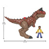 Fisher-Price Imaginext Jurassic World Camp Cretaceous Carnotaurus Dinosaur & Darius figure set for preschool kids ages 3-8 years