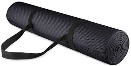 BalanceFrom Go Yoga All Purpose High Density Non-Slip Exercise Yoga Mat with Carrying Strap, 1/4