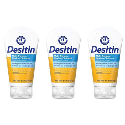 Desitin Multipurpose Baby Diaper Rash Ointment with White Petrolatum Skin Protectant, 3.5 oz (Pack of 3)
