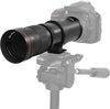High-Power 420-1600mm f/8.3 HD Manual Telephoto Zoom Lens for Canon EOS 80D, EOS 90D, Rebel T3, T3i, T5, T5i, T6i, T6s, T7, T7I, T8I, SL3, EOS 70D, EOS 5D, EOS5D IV, EOS 6D II, EOS 7D II SLR Cameras