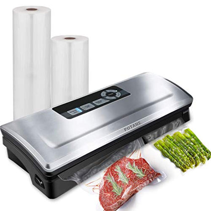 Potane Vacuum Sealer Machine, 85kPa Pro Vacuum Food Sealer, 8-in-1 Easy Presets, 4 Food Modes, Dry&Moist&Soft&Delicate with Starter Kit, Compact Design(Silver)