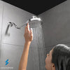 SparkPod Shower Head - High Pressure Rain - Premium Quality Luxury Design - 1-Min Install - Easy Clean Adjustable Replacement for Your Bathroom Shower Heads (Luxury Polished Chrome, 6 Inch Round)