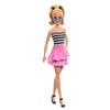 Barbie Fashionistas Doll #213, Blonde with Striped Top, Pink Skirt & Sunglasses, 65th Anniversary Collectible Fashion Doll