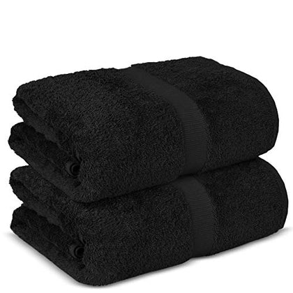 Chakir Turkish Linens, 100% Cotton Premium Quality Turkish Bath Sheets (35''x70'' Large Bath Sheet Towels - Black)