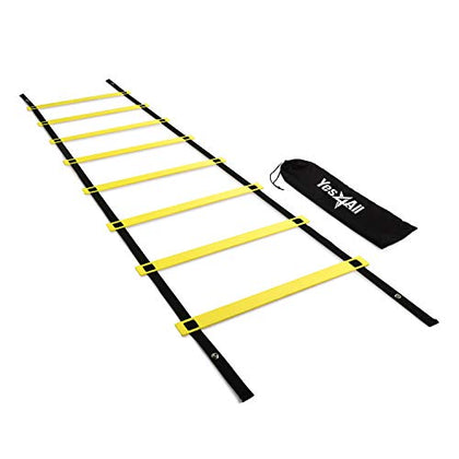 Yes4All Speed Agility Ladder Training Equipment for Soccer, Sports, Footwork & Fitness Feet Exercise - Included Carry Bag