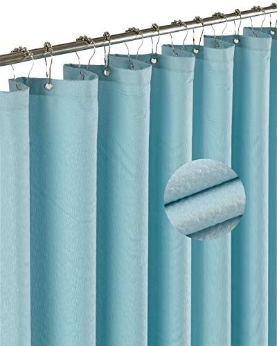 Barossa Design Soft Fabric Shower Liner or Curtain, Hotel Quality, Machine Washable, Water Repellent, Blue, 70 x 72 inches