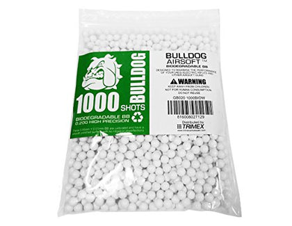 BULLDOG AIRSOFT- 1000 Airsoft Pellets [0.20g] Biodegradable [6mm White] Triple Polished [Pro Team Grade]