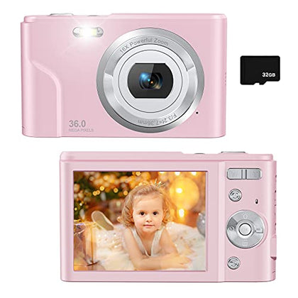 Digital Camera for Kids Boys and Girls - 36MP Children's Camera with 32GB SD Card£¬Full HD 1080P Rechargeable Electronic Mini Camera for Students, Teens, Kids