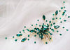 Kercisbeauty Boho Crystal Hair Comb for Women Wedding Bridal Headpiece Prom Hair Accessories (Green)