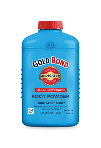 Gold Bond Medicated Foot Powder 4 oz., Maximum Strength Odor Control & Itch Relief