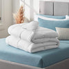 LUCID All-Season Microfiber Comforter - Down Alternative - Hypoallergenic - Box Stitched - 8 Duvet Loops - 300 GSM, White, Twin