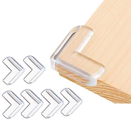 Gudui 12 Pack Corner Guards Corner Protectors for Baby Furniture Corner & Edge Safety Bumpers Clear Baby Proofing Bumper Cushion for Table Furniture Sharp Corners (L-Shaped)