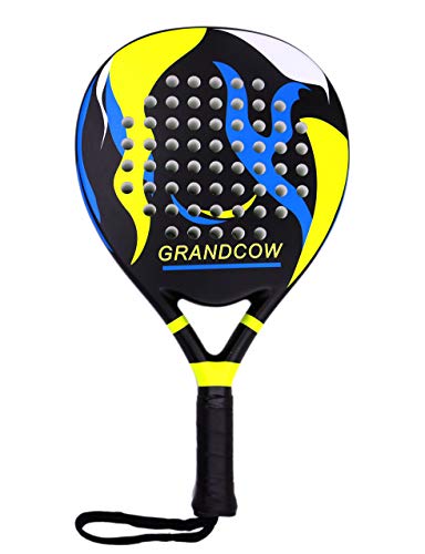 Padel Racket Racquet Carbon Fiber Power Lite EVA Foam POP Tennis Racquets (Black)