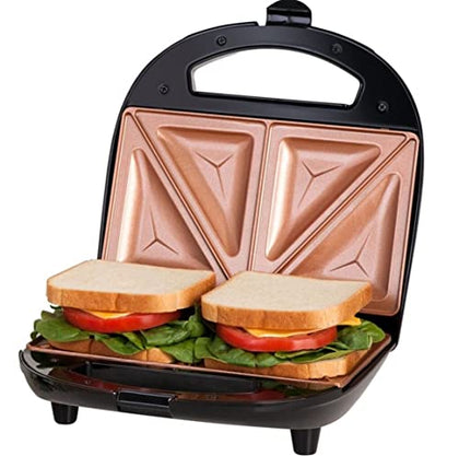 Gotham Steel Nonstick Panini Press Sandwich Maker, 2in1 Breakfast Sandwich Maker Grill / Sandwich Press Grill with Indicator Light, Grilled Cheese Maker Makes 2 Sandwiches with Easy Cut Edges
