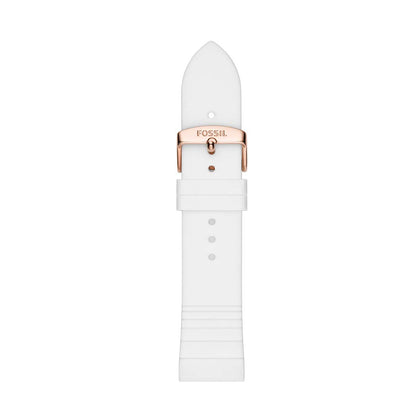 Fossil All-Gender 22mm Silicone Interchangeable Watch Band Strap, Color: White (Model: S221349)