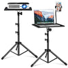 Projector Stand,Laptop Tripod Stand Adjustable Height 17.7 to 47.2 Inch with Gooseneck Phone Holder, Portable for Outdoor Movies-Detachable Computer DJ Racks Holder Mount