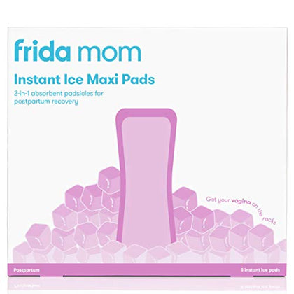 Frida Mom 2-in-1 Postpartum Absorbent Perineal Ice Maxi Pads | Instant Cold Therapy Packs and Maternity Pad in One Ready-to-use Padsicle for After Birth