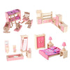 4 Set Dollhouse Furniture Kid Toy Bathroom Kid Room Bedroom Kitchen Set