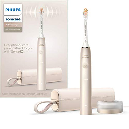 Philips Sonicare 9900 Prestige Rechargeable Electric Power Toothbrush with SenseIQ, Champagne, HX9990/11