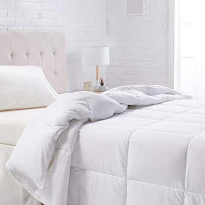Amazon Basics Down Alternative Bedding Comforter Duvet Insert - Twin, White, All-Season