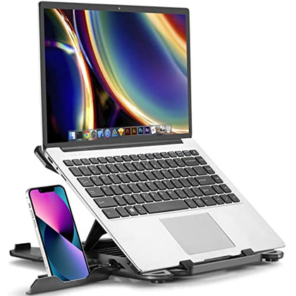 Laptop Stand for Desk, Adjustable Laptop Stand for Desk, Laptop Riser for MacBook Pro and Air 13 15 17 inch, Laptop Stands Adjustable, Ergonomic Computer Stand, Notebook Stand Patented SecureStop