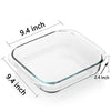 SWEEJAR Glass Bakeware, Rectangular Baking Dish Lasagna Pans for Cooking, Kitchen, Cake Dinner, Banquet and Daily Use, 9.4 x 9.4 x 2.4 Inches of Baking Pans