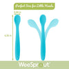 WeeSprout Silicone Baby Spoons - First Stage Infant Feeding Spoons With Soft-Tip, Bendable Baby Utensils for Parent & Self-Feeding, Ultra-Durable & Chewproof, Dishwasher Safe, Set of 3