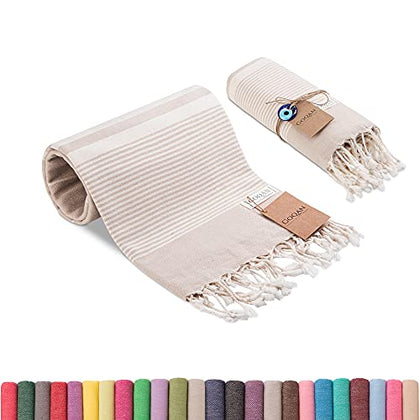 realgrandbazaar Luna Turkish Beach Towel - 100% Cotton Turkish Towel - Pre Washed - No-Shrink - Quick Dry - Soft 39x71 - Large Beach Towels Clearance Oversized - Set can be Made