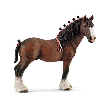 Schleich Farm World Realistic Clydesdale Gelding Horse Figurine - Highly Detailed and Durable Farm Animal Toy, Fun and Educational Play for Boys and Girls, Gift for Kids Ages 3+
