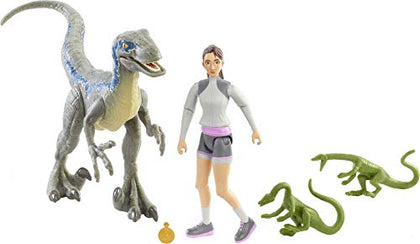 Jurassic World Camp Cretaceous Yasmina Yaz and Velociraptor Human and Dino Pack with 2 Action/ 2 Compys Figures and Accessory, Toy Gift Set and Collectible