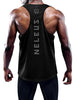 NELEUS Men's 3 Pack Dry Fit Muscle Tank Workout Gym Shirt,5031,Black,Navy,Grey,XS,EU S