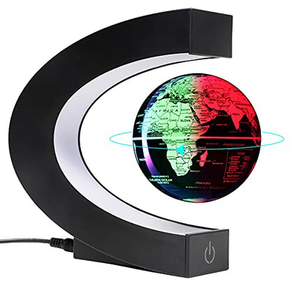 Magnetic Levitation Floating Rotating 3in World Globe With Colored Lamp And Touch Switch For Men Boss Cool Office Decor Gifts Or Kids Desk Tech Gadget Toys