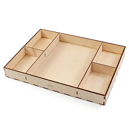 Ulanik Tray for Sorting 5 Sections Montessori Wooden Sorting Tray Age 3+ Color Sorting and Counting Preschool Learning Education Toys