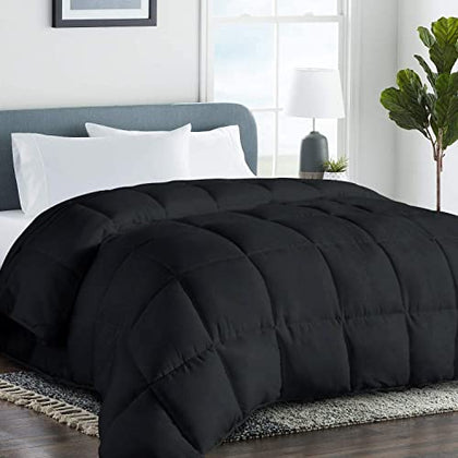 COHOME Twin/Twin XL 2100 Series Down Alternative Comforter Quilted Duvet Insert with Corner Tabs All-Season - Luxury Hotel Comforter - Reversible - Machine Washable - Black