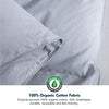 Oaken-Cat Gray Goose Feathers Down Comforter California King - 100% Organic Cotton, Medium Warm All Seasons Machine Washable Duvet Insert with Tabs (104x96, Mirage Grey)