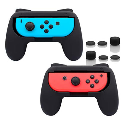 FASTSNAIL Grips Compatible with Nintendo Switch for Joy Con & OLED Model for Joycon, Wear-Resistant Handle Kit Compatible with Joy Cons Controllers, 2 Pack(Black)