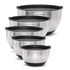 Priority Chef Premium Mixing Bowls With Lids Set, Airtight Lids, Thicker Stainless Steel Mixing Bowl Set, Large Prep Metal Bowls with Lids, Nesting Bowls for Kitchen, 1.5/2/3/4/5 Qrt, Black