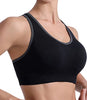 Fittin Womens Padded Sports Bras Wire Free with Removable Pads Black ,S