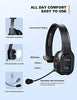 TECKNET Trucker Bluetooth Headset with Microphone Noise Canceling Wireless On Ear Headphones, 55H Hands Free Wireless Headset for Cell Phone Computer Office Home Call Center Skype (Black)