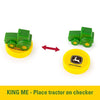 Tomy John Deere Checkers Game with Themed Folding Board, Checkers and Tractor Kings - Ages 6 and Up, Mulit (47282)