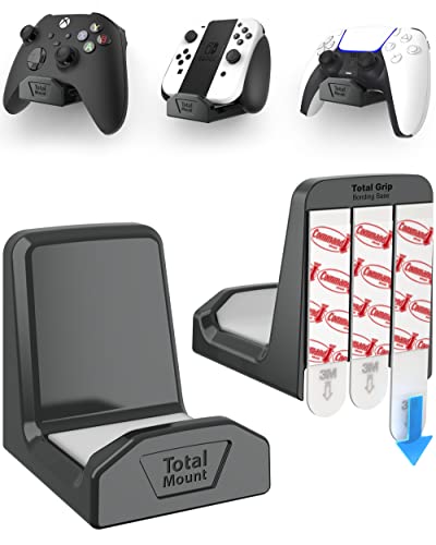 TotalMount (2 Pack) Controller Wall Stands with Non-Slip Pads & Removable Adhesive for Xbox, PS5, PS4, and Nintendo - These Premium Holders Wont Damage Your Wall with Screws or Permanent Adhesive