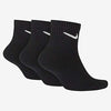 Nike Everyday Cushion Ankle Training Socks (3 Pair), Men's & Women's Ankle Socks with Sweat-Wicking Technology, Black/White, Small